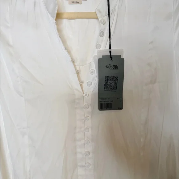 NWT ✨ Zadig & Voltaire White Blouse ‘Twina Satin’ Sz Small $348 - Picture 8 of 13